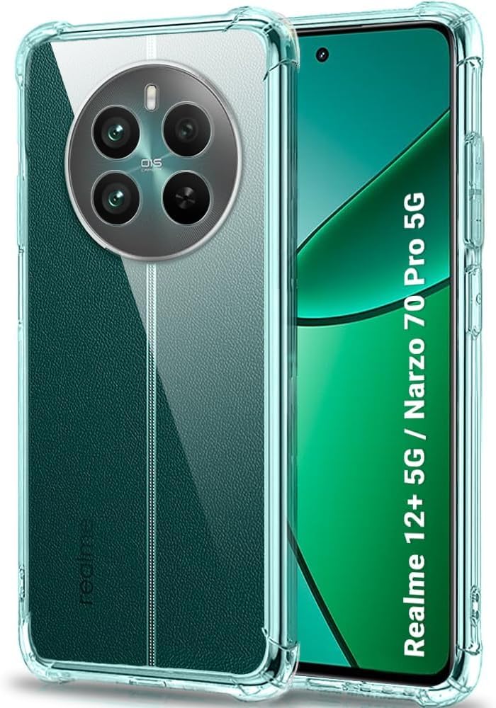 Zege Case For Realme 12 Plus 5G / Realme Narzo 70/70 Pro/Realme P1 5G Clear Cover Case Soft Transparent Silicone Gel Shock Absorbent Reinforced Corner Cover For Realme 12 Plus 5G - Image 2