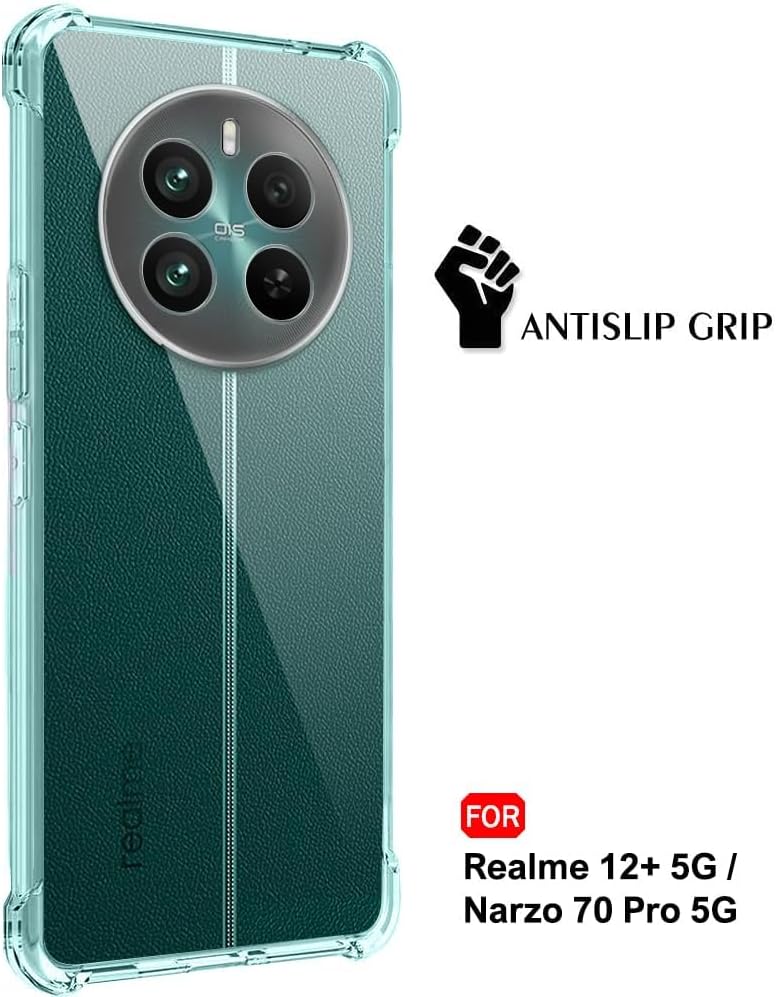 Zege Case For Realme 12 Plus 5G / Realme Narzo 70/70 Pro/Realme P1 5G Clear Cover Case Soft Transparent Silicone Gel Shock Absorbent Reinforced Corner Cover For Realme 12 Plus 5G - Image 5