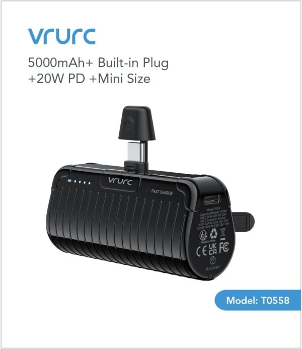 VRURC Mini Portable Charger 5000mAh USB C Power Bank PD 20W Fast Charging, Compact Battery Pack Compatible with Samsung Galaxy S22/S20/S10/S9/S8/Note 20/10/9/8,Google Pixel,LG - Image 11