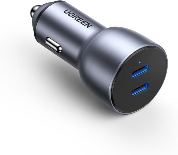 UGREEN Dual USB-C Car Charger PD 50W, Fast Charging Car Battery Charger Double Type-C Car Socket, USB PD Car Charger for iPhone 16 Pro/16 Pro Max/16/15/14/13/12, Galaxy S24/S23/22/21, iPad Pro 6/Air 5 - Image 2