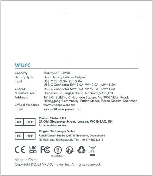 VRURC Mini Portable Charger 5000mAh USB C Power Bank PD 20W Fast Charging, Compact Battery Pack Compatible with Samsung Galaxy S22/S20/S10/S9/S8/Note 20/10/9/8,Google Pixel,LG - Image 12