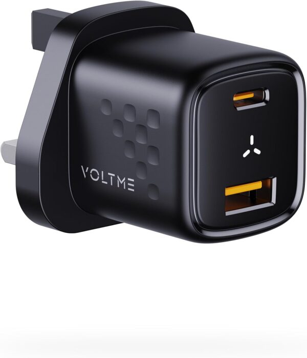 VOLTME Revo 30 Duo CA Wall Charger,Dual Port Compact Fast Wall Charger with Foldable Plug for iPhone 14 13 12 11 Pro Max, Galaxy, Note, iPad Pro, Pixel (BLACK) - Image 2