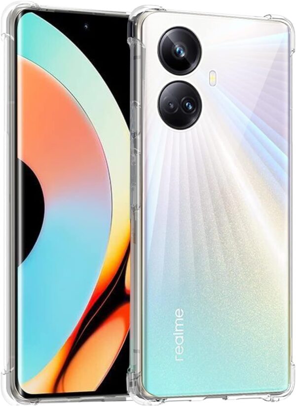 EMODIL Case for Realme 10 Pro Plus Cover Clear Back Air Cushion Soft Silicone Shockproof Anti-Scratch Protective Bumper Shell Corner for Realme 10 Pro Plus 5G ® - Image 2