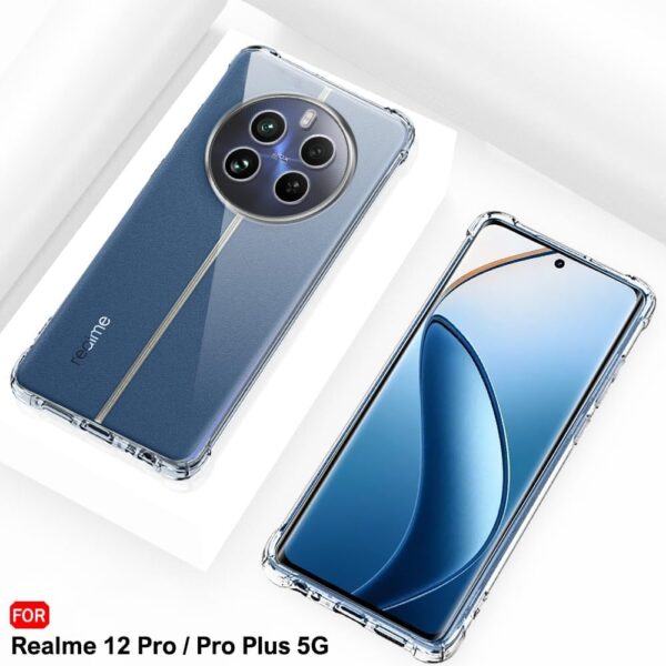 EMODIL Case for Realme 12 Pro / 12 Pro Plus Cover Clear Back Air Cushion Soft Silicone Shockproof Anti-Scratch Protective Bumper Shell Corner for Realme 12 Pro / 12 Pro Plus ® (Clear) - Image 7