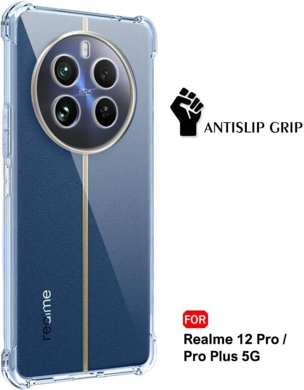 EMODIL Case for Realme 12 Pro / 12 Pro Plus Cover Clear Back Air Cushion Soft Silicone Shockproof Anti-Scratch Protective Bumper Shell Corner for Realme 12 Pro / 12 Pro Plus ® (Clear) - Image 6