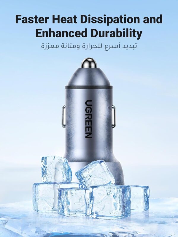UGREEN Dual USB-C Car Charger PD 50W, Fast Charging Car Battery Charger Double Type-C Car Socket, USB PD Car Charger for iPhone 16 Pro/16 Pro Max/16/15/14/13/12, Galaxy S24/S23/22/21, iPad Pro 6/Air 5 - Image 7