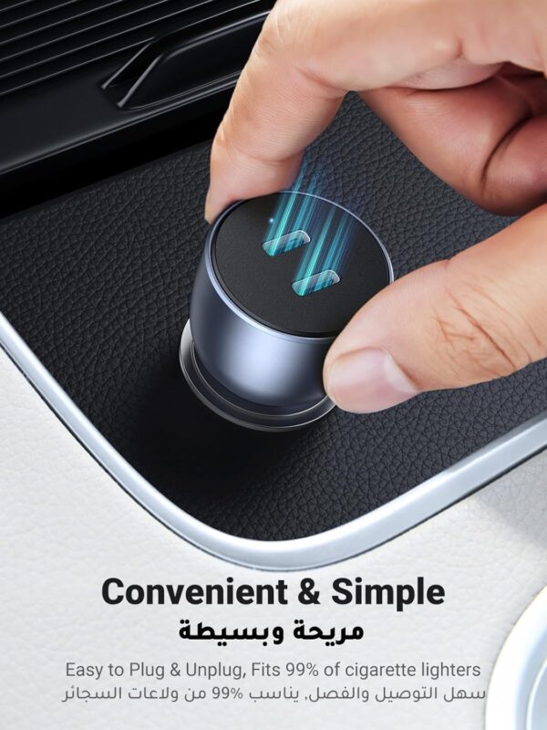 UGREEN Dual USB-C Car Charger PD 50W, Fast Charging Car Battery Charger Double Type-C Car Socket, USB PD Car Charger for iPhone 16 Pro/16 Pro Max/16/15/14/13/12, Galaxy S24/S23/22/21, iPad Pro 6/Air 5 - Image 6