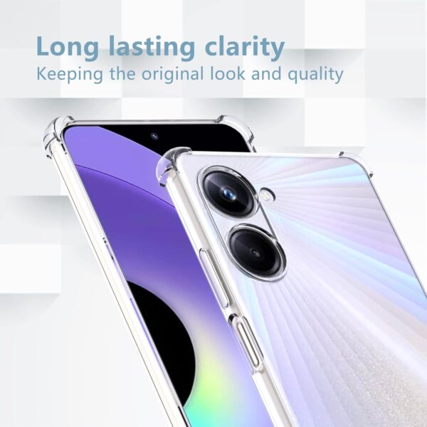 Case Compatible with Realme 10 Case Cover with Camera Protection, Protective Shock Absorption Bumper soft Transparent Case For Oppo Realme 10 4G - Image 3