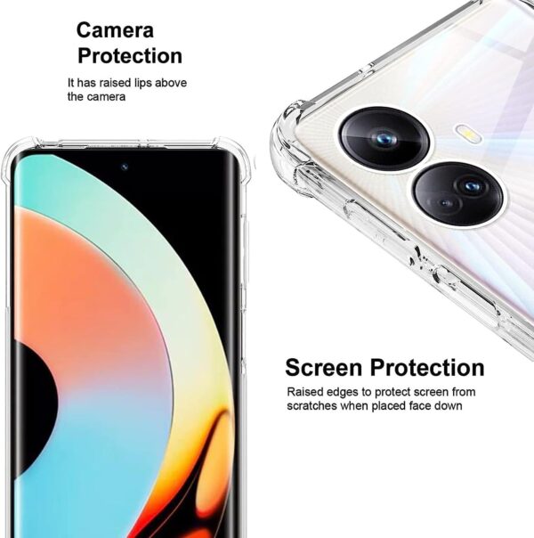EMODIL Case for Realme 10 Pro Plus Cover Clear Back Air Cushion Soft Silicone Shockproof Anti-Scratch Protective Bumper Shell Corner for Realme 10 Pro Plus 5G ® - Image 5