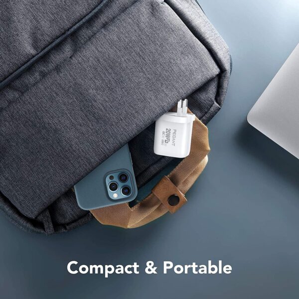 PEGANT 20W USB C PD Fast Charger, Dual Port Type-C QC3.0 Wall Adapter UK Plug, Compatible with iPhone 15/14/13/12/11, Galaxy, Pixel, iPad, AirPods - Image 8
