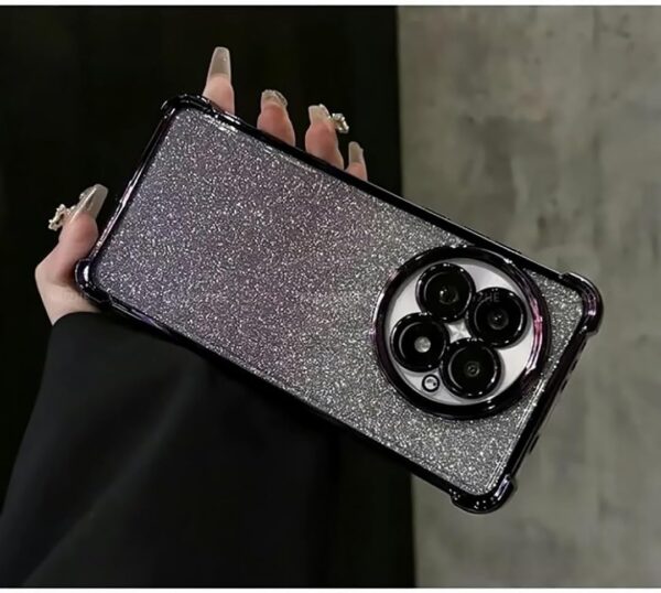 Compatible with Oneplus 13 cover，Electroplated airbag protection, equipped with glitter cardboard and high-definition lens film，One shell dual-use, Transparent，Oneplus13 case (Purple) - Image 2