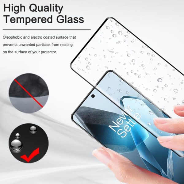 OnePlus 13 Screen Protector, Tempered Glass [Full Adhesive][Full Coverage] [Bubble-Free] [Anti Scratch] HD Clear High Responsive Screen Protector for OnePlus 13 5G (1 * 5D Glass Black) - Image 6