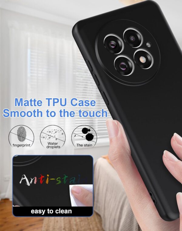 Foluu OnePlus 13 Case Shockproof Silicone Case with Soft Anti-Scratch Microfiber Lining for OnePlus 13 5G 2024 (Black) - Image 3