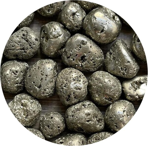 GAF TREASURES WHOLESALE Pyrite Tumbled Stones, Polished Natural Pyrite Gemstone, Pyrite Healing Crystals (Pyrite, 0.5 Pound) - Image 2