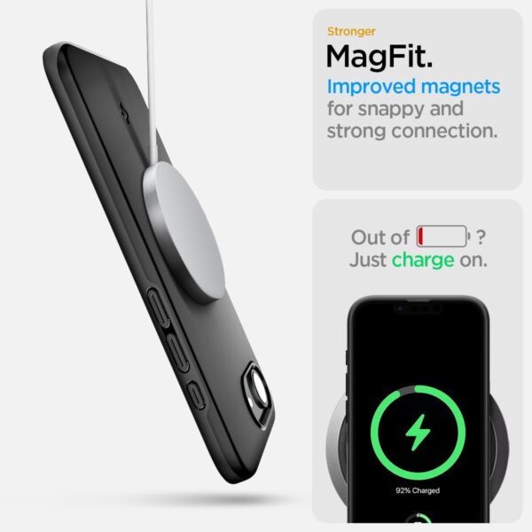Spigen Thin Fit MagFit for iPhone 16e case cover [MagSafe compatible] - Black - Image 7