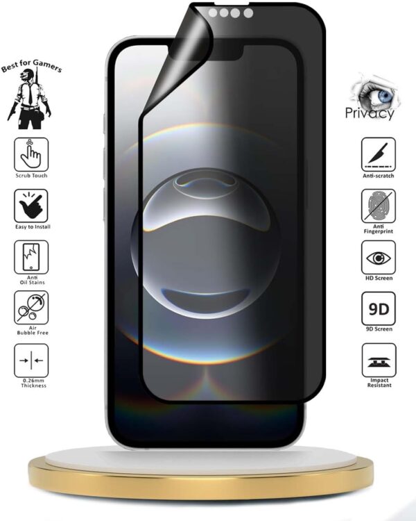 Apple iPhone 16e 5G 2025 Screen Protector (WTech Premium Nano Ceramic Privacy Full Glue Full Cover Matte Flexible - Clear/Black) - Image 3