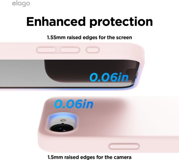 elago Liquid Silicone for iPhone 16E case cover (2025) Full Body Protection, Shockproof, Slim, Anti-Scratch Soft Microfiber Lining - Lovely Pink - Image 5