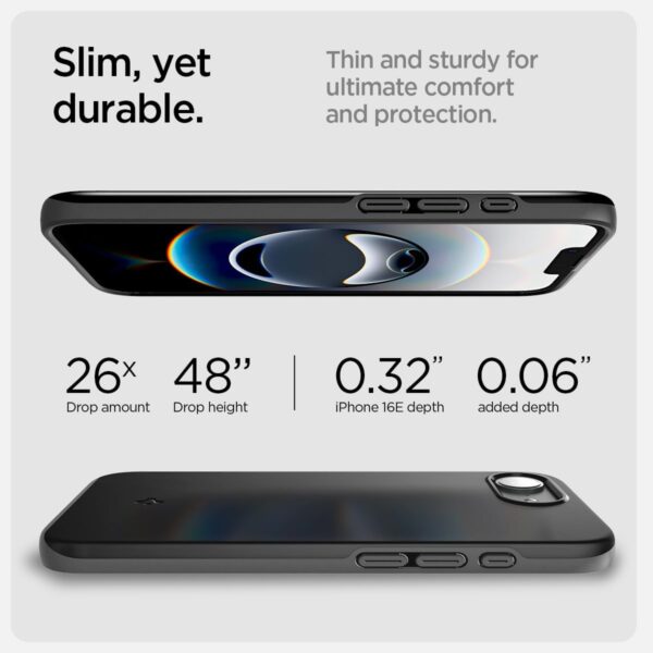 Spigen Thin Fit MagFit for iPhone 16e case cover [MagSafe compatible] - Black - Image 8