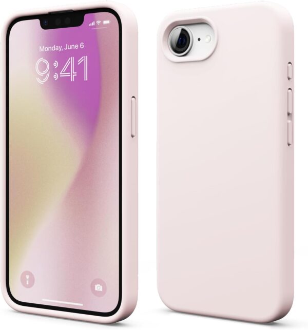 elago Liquid Silicone for iPhone 16E case cover (2025) Full Body Protection, Shockproof, Slim, Anti-Scratch Soft Microfiber Lining - Lovely Pink - Image 2