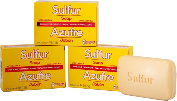 Biosulfur Grisi Sulfur Soap, Acne Treatment, Cleaner Bar Soap, Helps you Reduce Oil Excess and Acne Pimples, Keeps Pores Cleaner, Sulfur 10%, 3-Pack of 4.4 Oz, Bar Soaps, yellow - Image 2