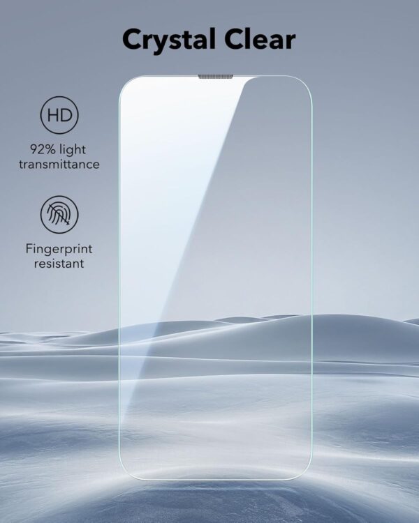 ESR 3 Pack for iPhone 16e 2025/iPhone 14/iPhone 13/iPhone 13 Pro Tempered Glass, Military Grade Shatterproof, 9H Hardness Screen Guard, Full Coverage Screen Protector with UltraFit Tray - Image 9