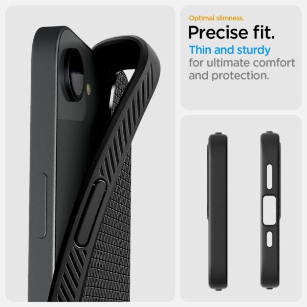Spigen Liquid Air designed for iPhone 16E case cover (2025) - Matte Black - Image 4