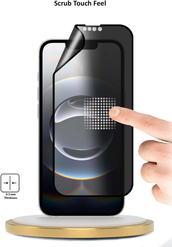 Apple iPhone 16e 5G 2025 Screen Protector (WTech Premium Nano Ceramic Privacy Full Glue Full Cover Matte Flexible - Clear/Black) - Image 4
