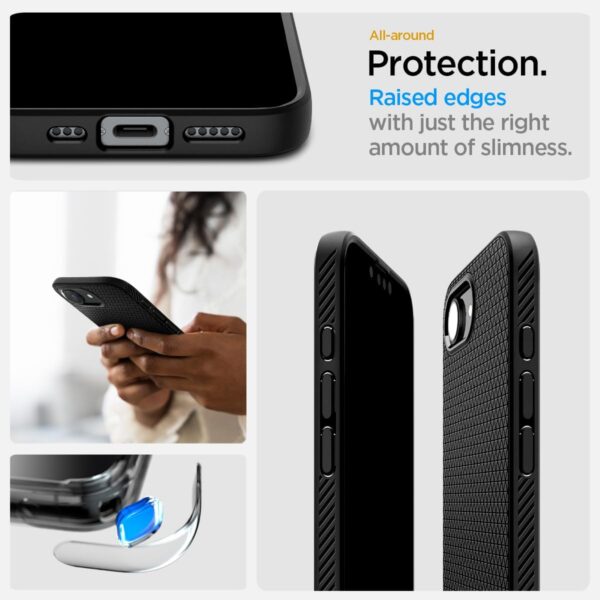 Spigen Liquid Air designed for iPhone 16E case cover (2025) - Matte Black - Image 7