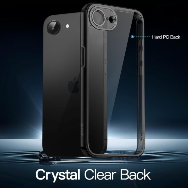 JETech Case for iPhone 16e 6.1-Inch 2025, Non-Yellowing Shockproof Phone Bumper Cover, Anti-Scratch Clear Back (Black) - Image 4