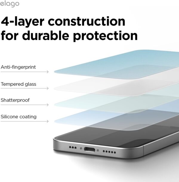 elago Tempered Glass designed for iPhone 16E (2025) Screen Protector - [1 PACK] - Image 8
