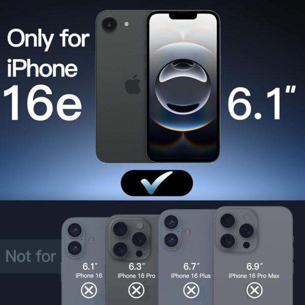 JETech Magnetic Case for iPhone 16e 6.1-Inch 2025 Compatible with MagSafe, Translucent Matte Back Slim Shockproof Phone Cover (Black) - Image 3