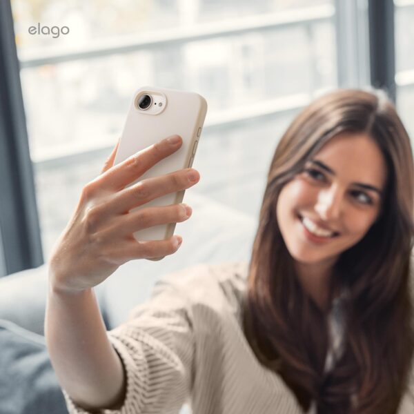 elago Liquid Silicone for iPhone 16E case cover (2025) Full Body Protection, Shockproof, Slim, Anti-Scratch Soft Microfiber Lining - Stone - Image 9