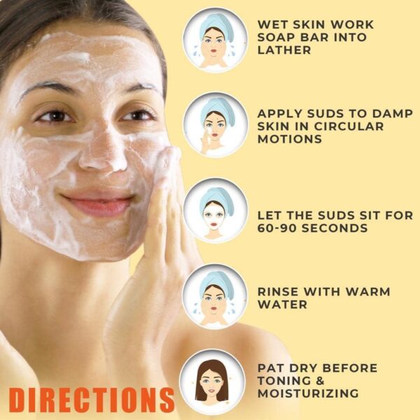 (118ml (Pack of 1)) - 10% Sulphur Soap Cleansing Bar for Face & Body - All Natural Facial Cleanser for Acne, Oily Skin - Healing Skincare Blend of Lemongrass, Tea Tree Essential Oil, Vitamin E, Coc... - Image 7