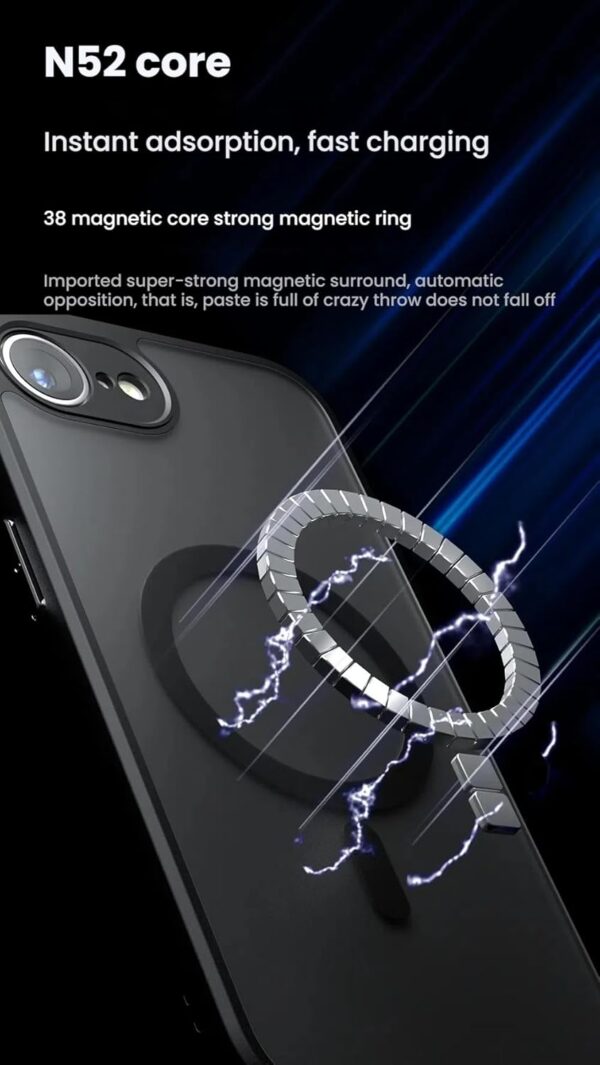 Gruattreay Case Compatible with iPhone 16e (2025), Airbag Anti-Drop Phone Case with Precision Hole Lens Protection, Magnetic Skin-friendly Protective Cover for iPhone 16E - Image 2