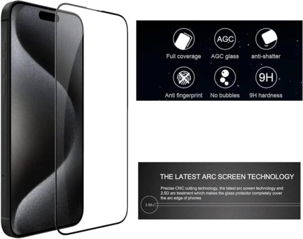 Faton Screen protector Compatible with IPhone 16E Bubble & Dust-Free iPhone HD Tempered Glass, Durable & Drop-Proof with 9H Hardness, Easy Installation - Image 4