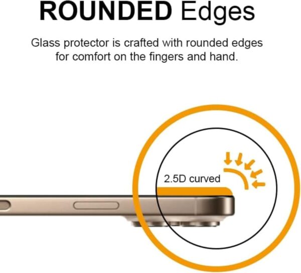 Faton Screen protector Compatible with IPhone 16E Bubble & Dust-Free iPhone HD Tempered Glass, Durable & Drop-Proof with 9H Hardness, Easy Installation - Image 6