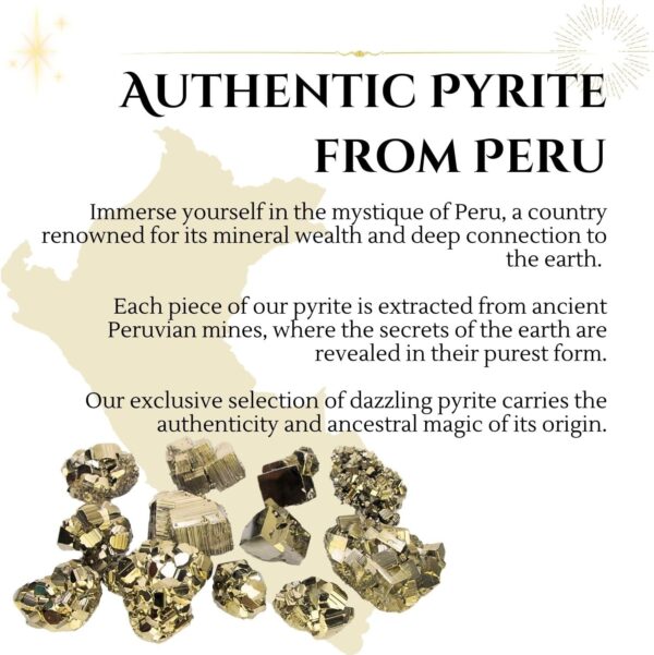 Bartra Product Natural Pyrite Crystal | High-Energy Iron Pyrite Stone from Peru | Healing Properties for Collection, Decoration, Gifting, or Jewelry Making | Cubic, Octahedral or Pyritohedron Shapes - Image 4