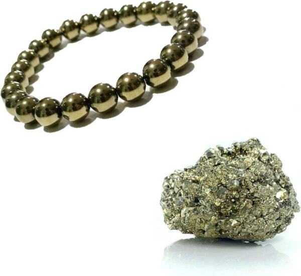 ZUBY CRYSTALS Pyrite Stone Original Stone and Bracelet for Vastu/Working Table Decore/Wealth and Bussiness Luck with Increased Will Power and Manifestation - Image 10