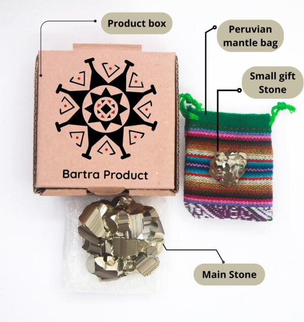 Bartra Product Natural Pyrite Crystal | High-Energy Iron Pyrite Stone from Peru | Healing Properties for Collection, Decoration, Gifting, or Jewelry Making | Cubic, Octahedral or Pyritohedron Shapes - Image 6