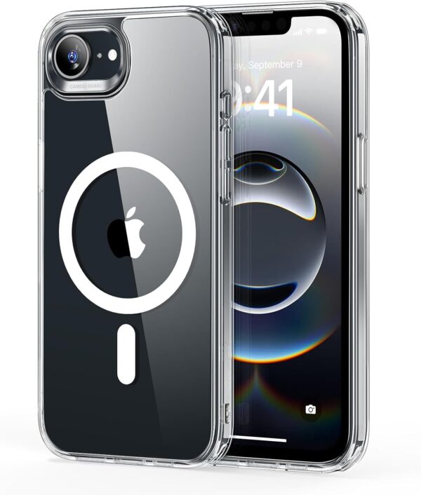 ESR for iPhone 16e 2025 Case, Compatible with MagSafe, Shockproof Military-Grade Protection, TPU, Magnetic Case for iPhone SE, Classic Hybrid Case (HaloLock), Clear - Image 2