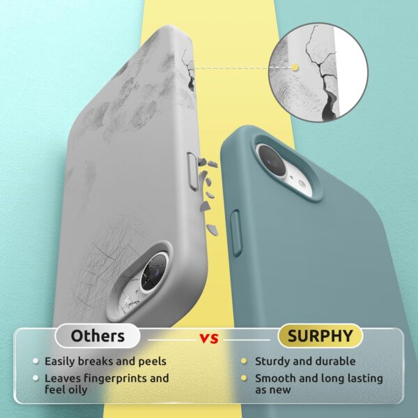 SURPHY Magnetic for iPhone 16e Case (2025), Liquid Silicone Soft Gel Rubber Protective Phone Case Cover with Microfiber Lining 6.1", Cactus Green - Image 5