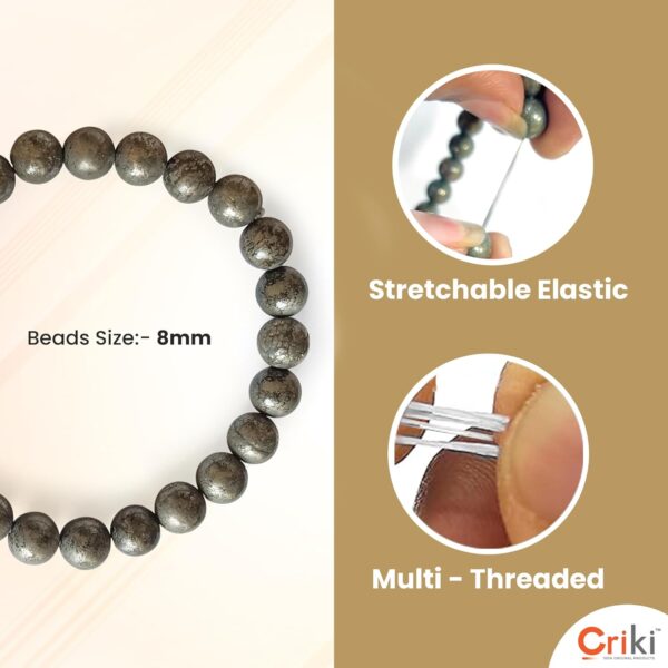 Original Pyrite Bracelet for Men and Women, Money Magnet Bracelet, Pyrite Crystal Bracelet, Friendship Gifts, Stone Bracelet for Money, Wealth, Manifestation, Meditation, and Reiki Healing - 8mm - Image 4