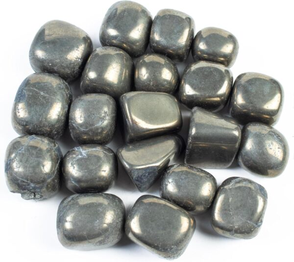 Crocon 1LB Golden Pyrite Tumbled Stones and Crystals Bulk Natural Crystal Kit for Reiki Healing Crystal Polished, Tumble Stones, Chakra Balancing, Good Luck, Reiki Gift, Home Decor Size : 20-25 mm - Image 2