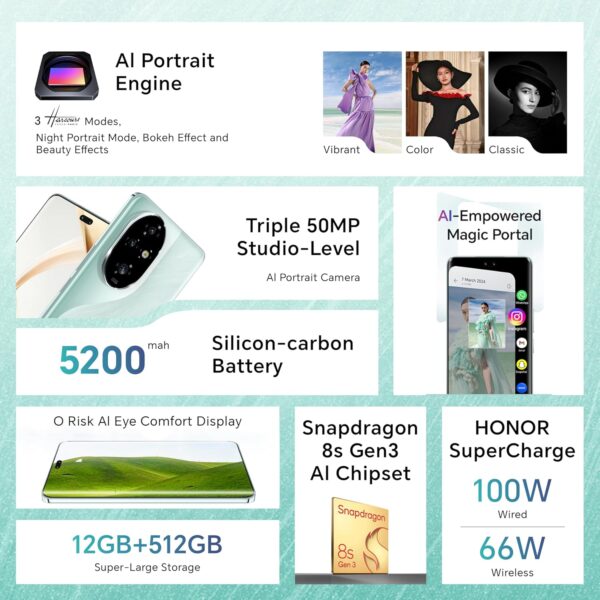 HONOR 200 Pro 5G 12GB RAM + 512GB Dual SIM Ocean Cyan With Free GIFTS & Screen Damage Protection* - UAE Version - Image 5
