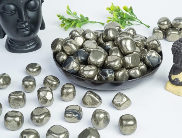 Crocon 1LB Golden Pyrite Tumbled Stones and Crystals Bulk Natural Crystal Kit for Reiki Healing Crystal Polished, Tumble Stones, Chakra Balancing, Good Luck, Reiki Gift, Home Decor Size : 20-25 mm - Image 9