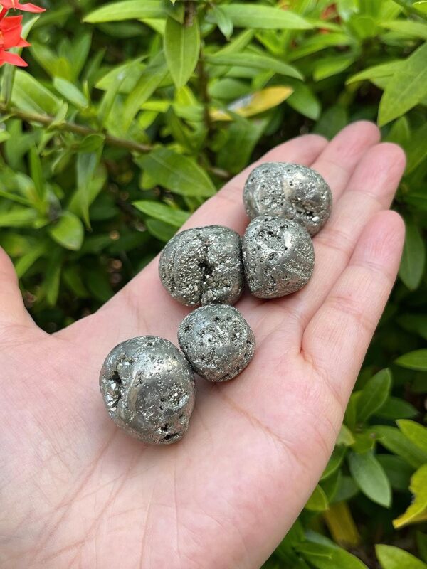 GAF TREASURES WHOLESALE Pyrite Tumbled Stones, Polished Natural Pyrite Gemstone, Pyrite Healing Crystals (Pyrite, 0.5 Pound) - Image 8