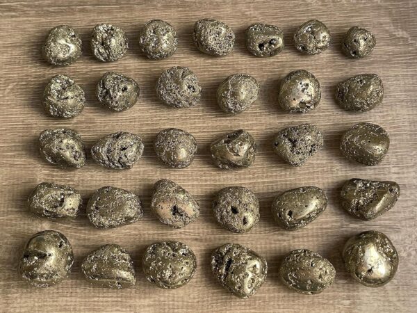 GAF TREASURES WHOLESALE Pyrite Tumbled Stones, Polished Natural Pyrite Gemstone, Pyrite Healing Crystals (Pyrite, 0.5 Pound) - Image 9