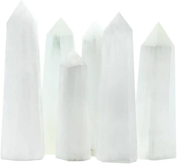 REBUY Selenite Wand Crystal Healing Gemstone Meditation Wand Reiki Healing Crystal Chakra Stone Wand, Size 10 Cms approx. - Image 2