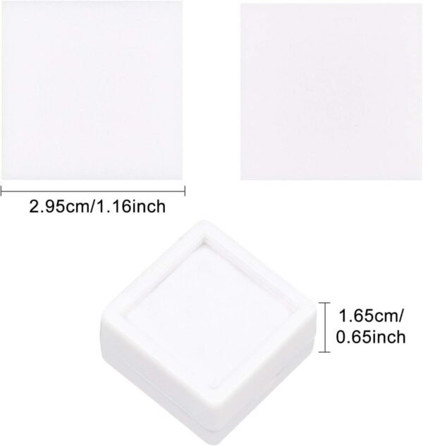 Azonee Mini Square Acrylic Jewelry Box, 36 Pack Gemstone Display Box Container with Clear Top Lids and Sponge for Festival Gems, Coins，Jewelry Packing, White - Image 5