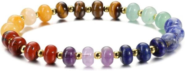 Azonee Crystals Bracelet 7 Chakra Reiki Healing Crystal Gemstone Bracelets for Women Yoga Meditation Crystal Bangle Cuff Bracelet Healing Energy Gemstones Bracelets Jewelry for Women Gift - Image 2